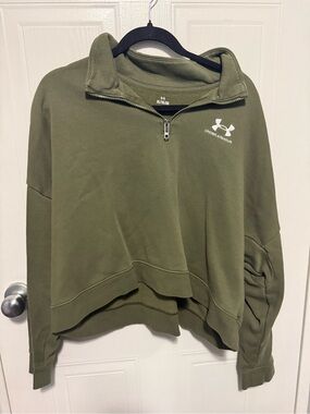 Under Armour Olive Green Half-Zip Pullover Sweatshirt